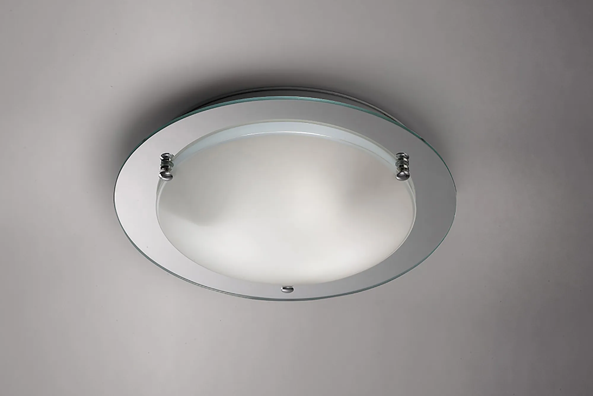 Brooklyn Glass Flush Ceiling 45cm 3 Light Polished Chrome D0053  Deco Brooklyn